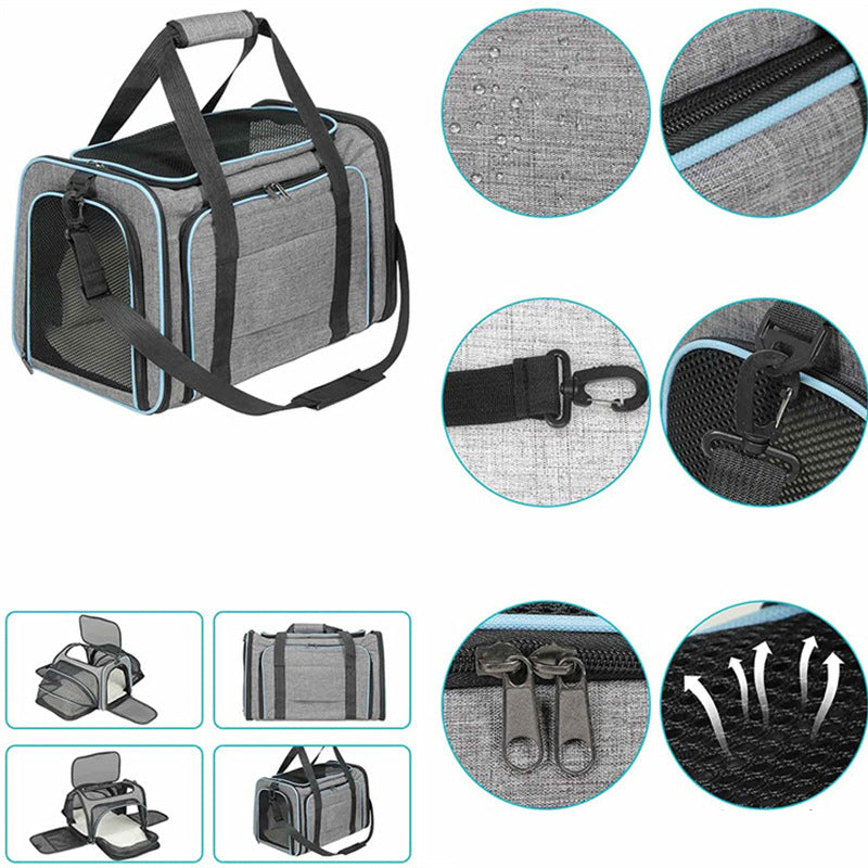 Expandable Tote Carrier for Small Dogs & Cats
