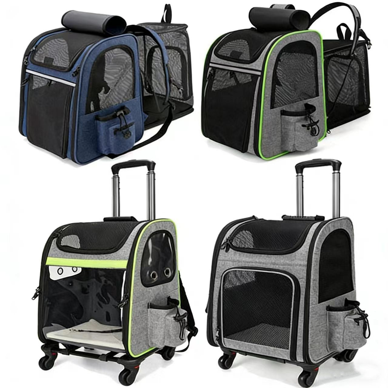Rolling Pet Travel Case with Telescopic Handle