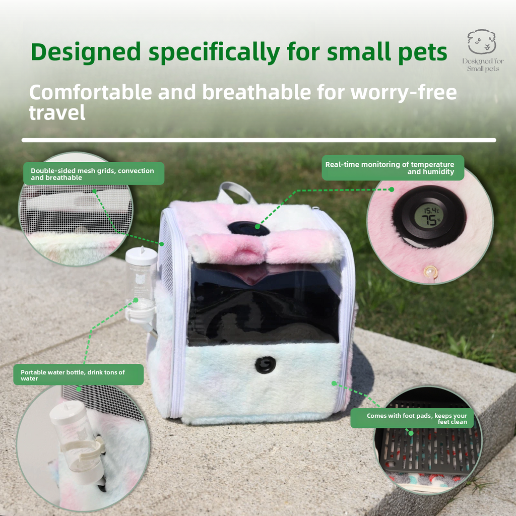Transparent Pet Backpack with Built-In Thermometer