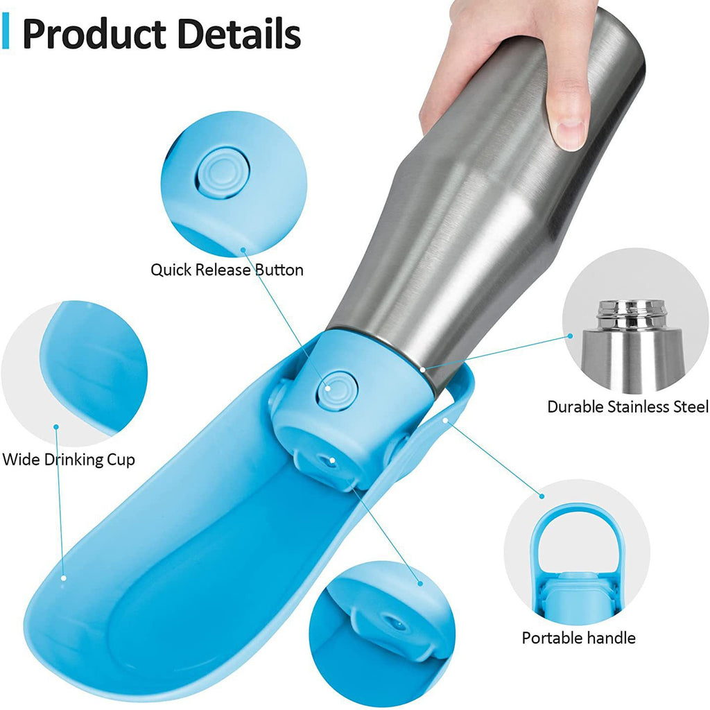 Insulated Stainless Steel Travel Water Bottle for Pets (750ml)