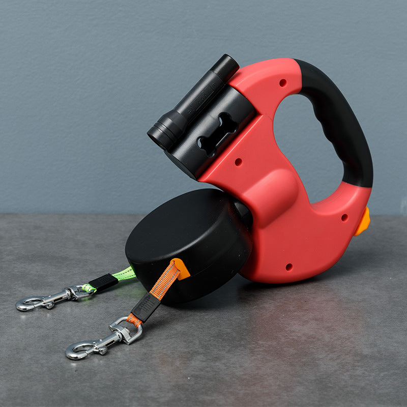 Retractable Double Dog Leash for Walking Two Dogs