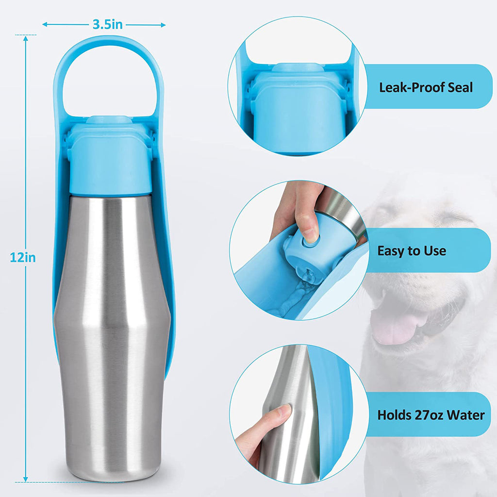 Insulated Stainless Steel Travel Water Bottle for Pets (750ml)
