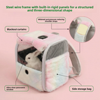Transparent Pet Backpack with Built-In Thermometer