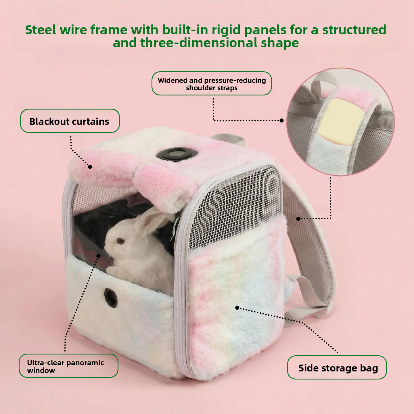 Transparent Pet Backpack with Built-In Thermometer