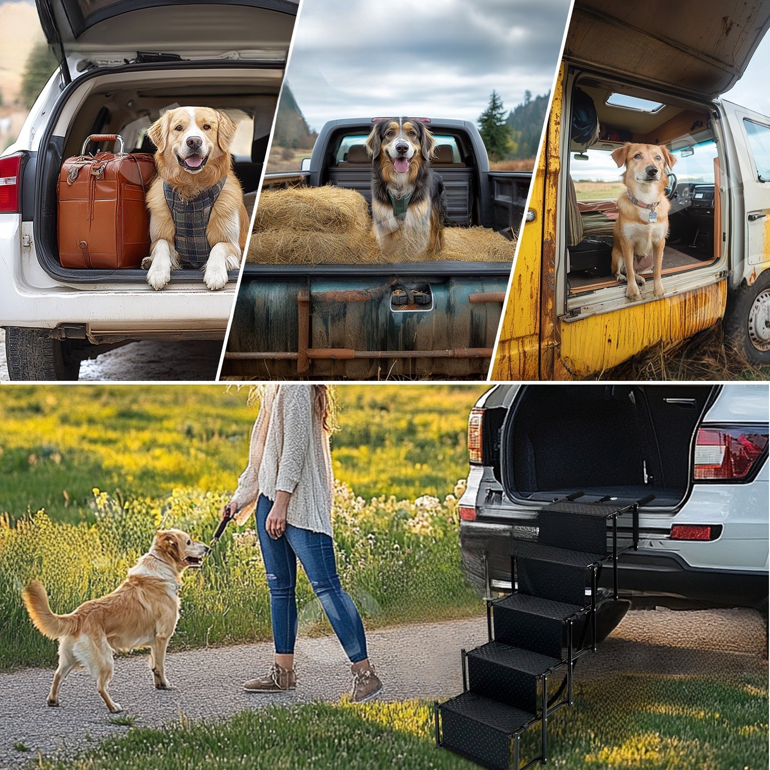 Foldable Dog Car Ramp for SUVs