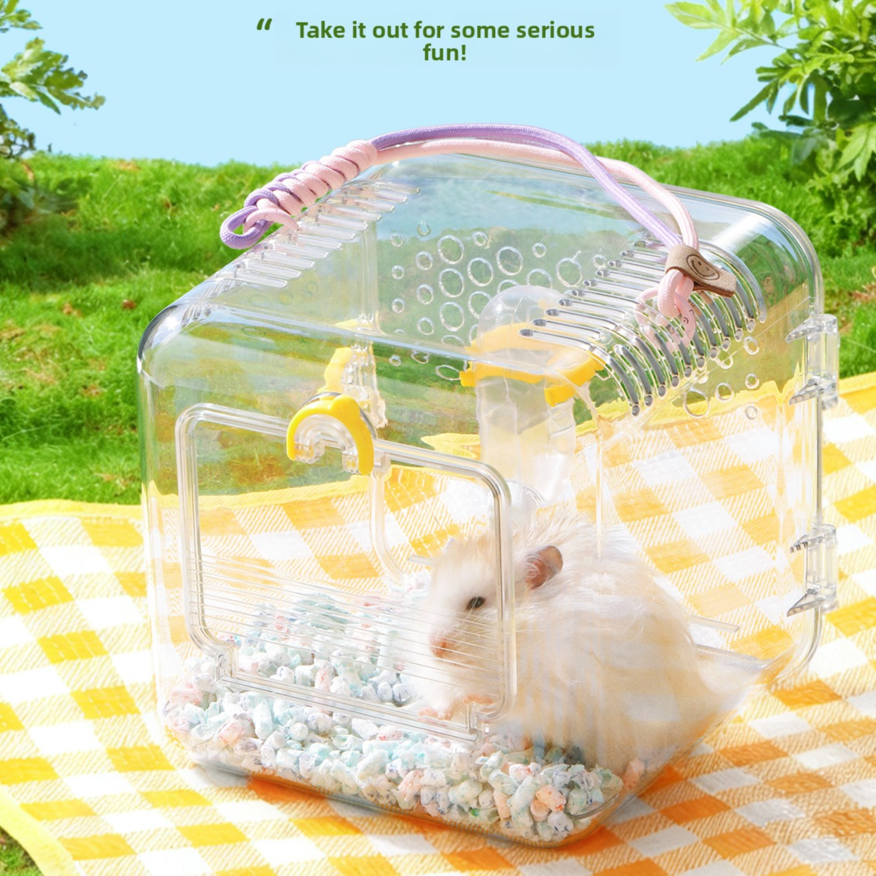 Transparent Travel Cage for Hamsters & Guinea Pigs