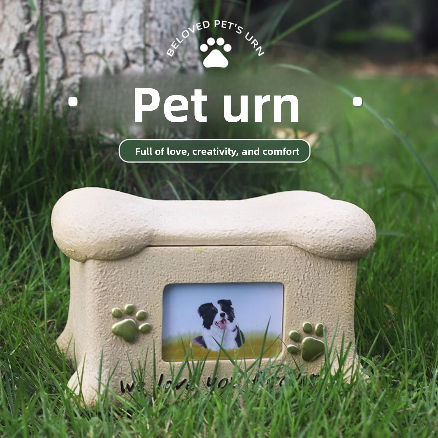 Pet Memorial Urn with Photo Frame