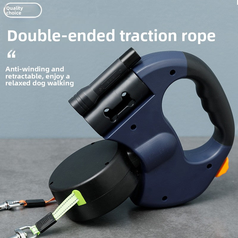 Retractable Double Dog Leash for Walking Two Dogs