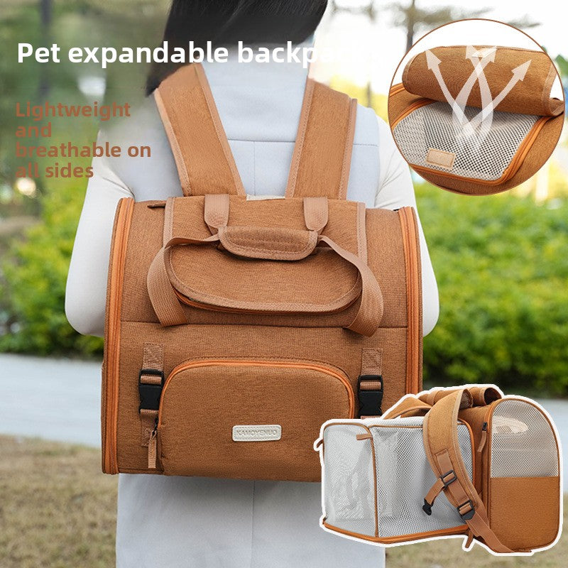 Expandable Pet Carrier Backpack for Cats & Small Dogs