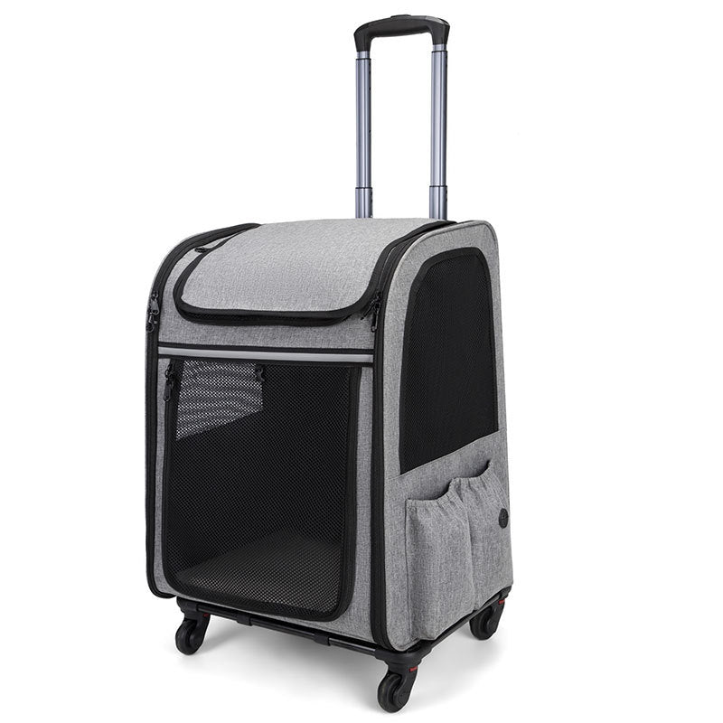Rolling Pet Travel Case with Telescopic Handle