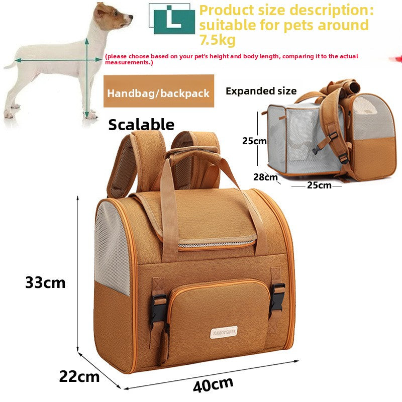 Expandable Pet Carrier Backpack for Cats & Small Dogs