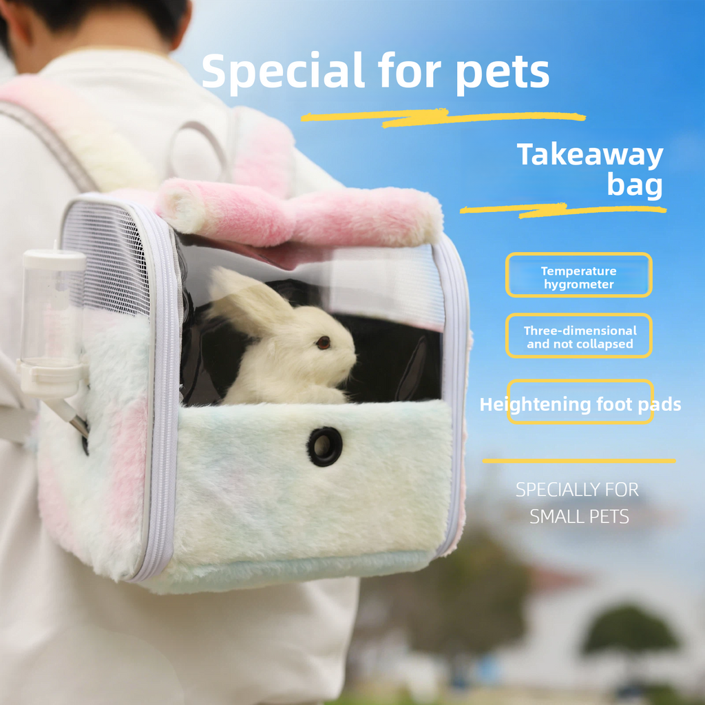 Transparent Pet Backpack with Built-In Thermometer