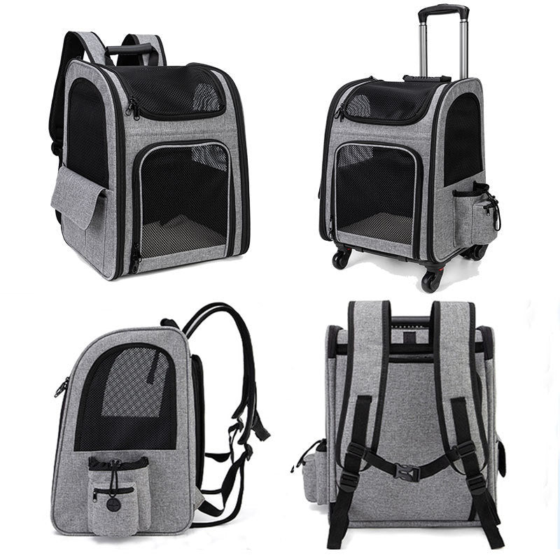 Rolling Pet Travel Case with Telescopic Handle