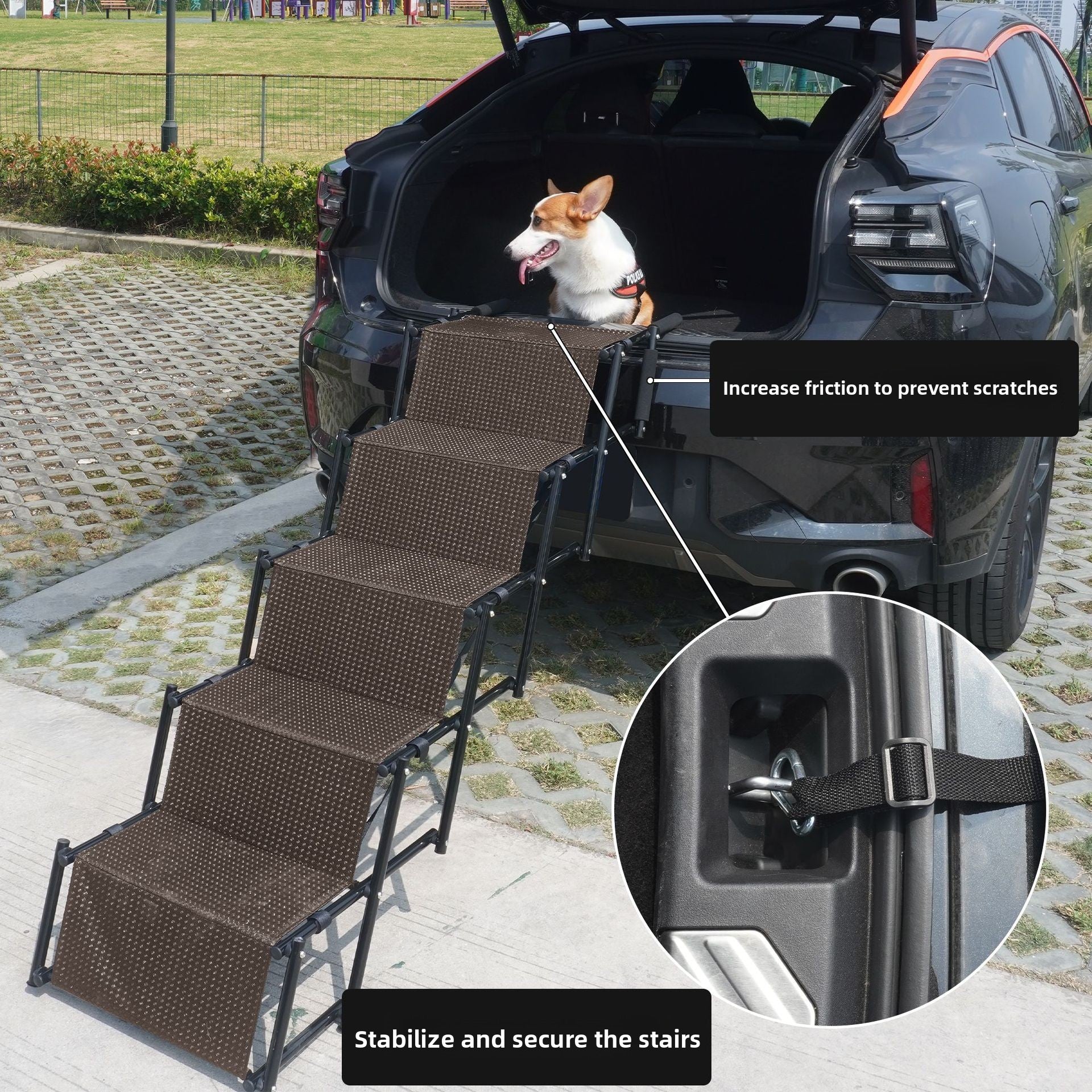 Foldable Dog Car Ramp for SUVs