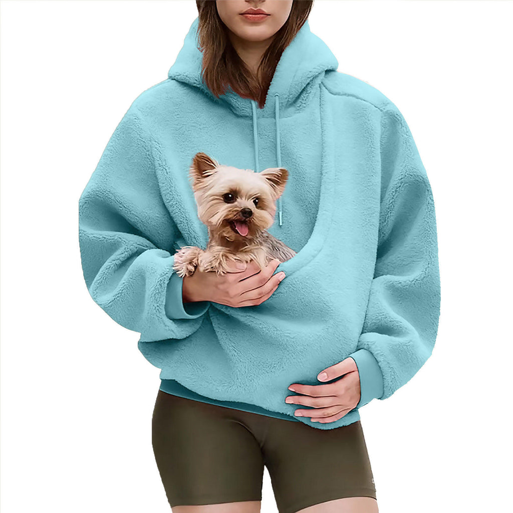 Hooded Pet Carrier Sweatshirt for Cats & Small Dogs