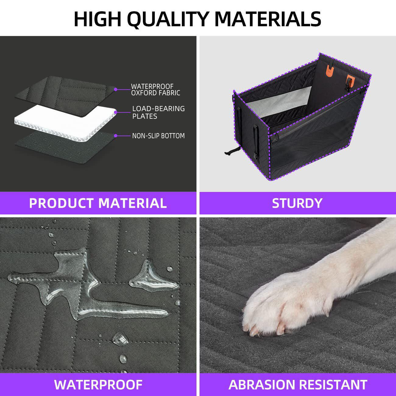 Padded Car Seat Bed for Dogs & Cats