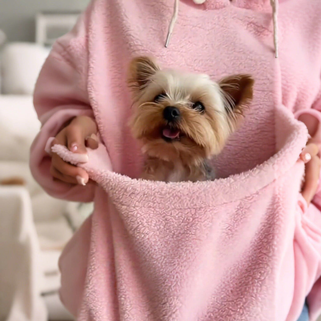 Hooded Pet Carrier Sweatshirt for Cats & Small Dogs
