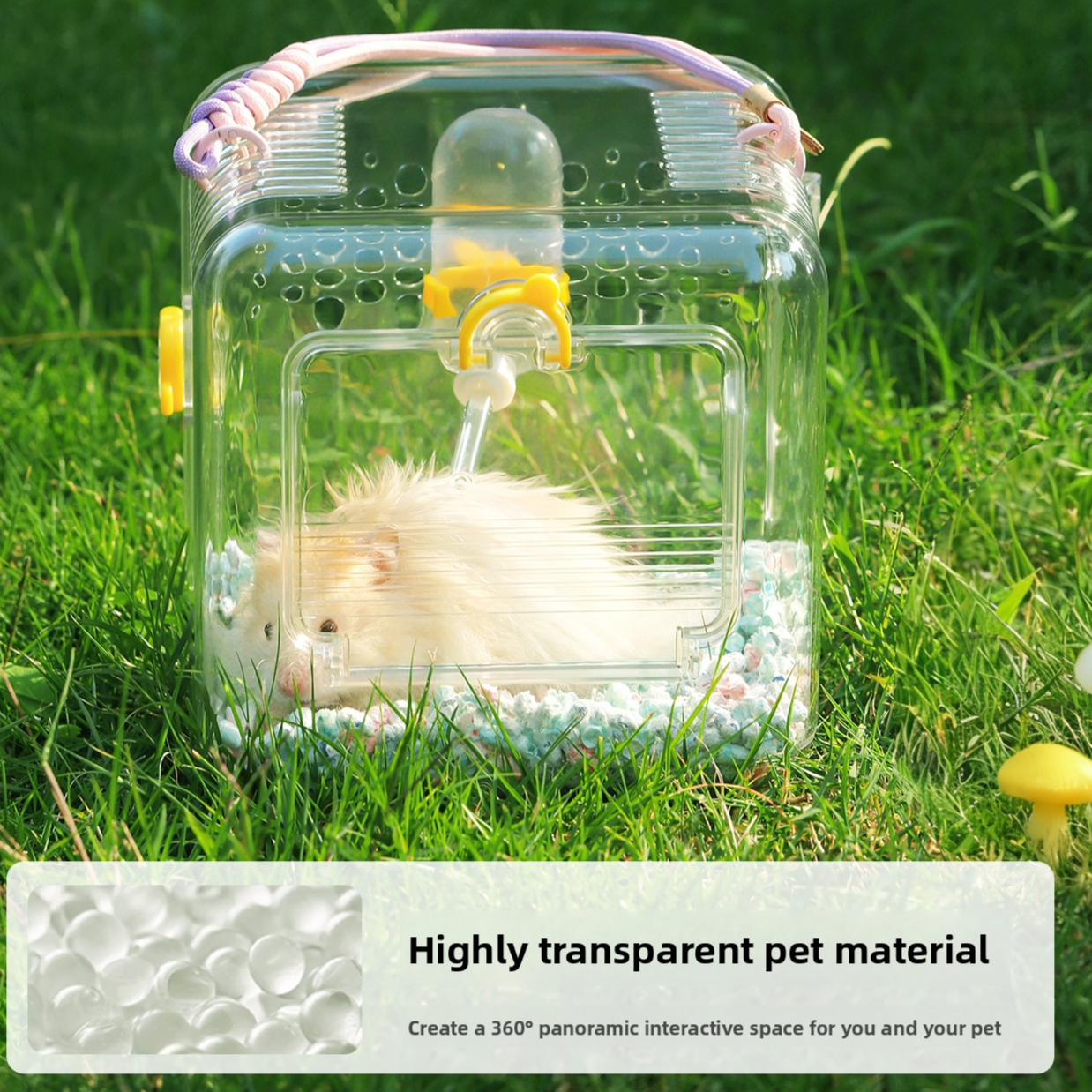 Transparent Travel Cage for Hamsters & Guinea Pigs
