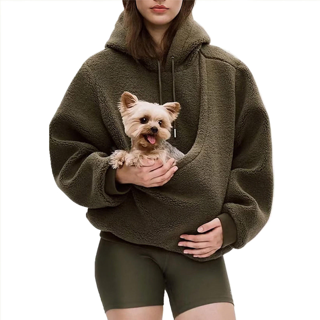 Hooded Pet Carrier Sweatshirt for Cats & Small Dogs