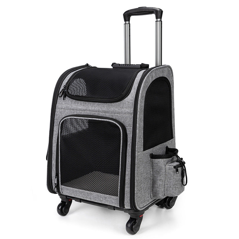 Rolling Pet Travel Case with Telescopic Handle