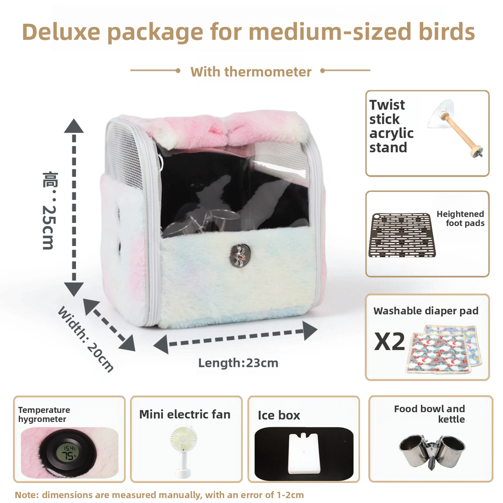 Transparent Pet Backpack with Built-In Thermometer