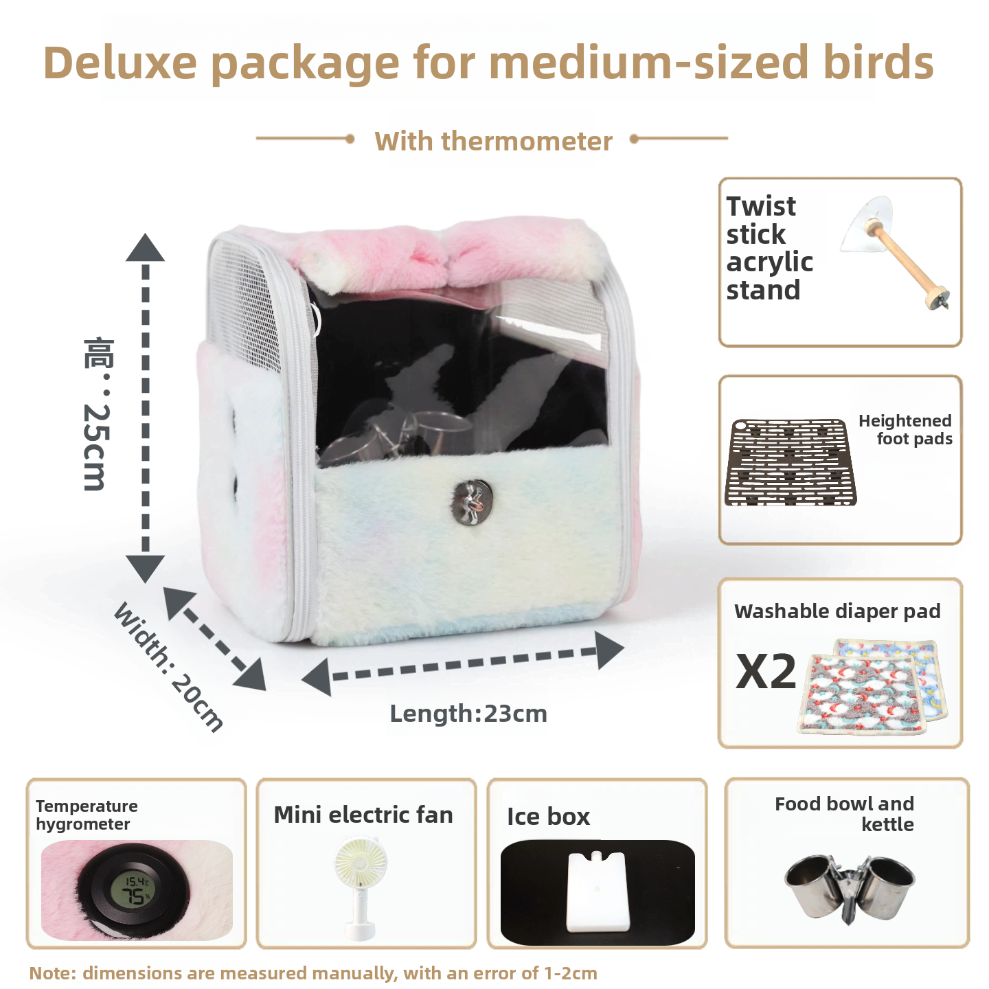 Transparent Pet Backpack with Built-In Thermometer